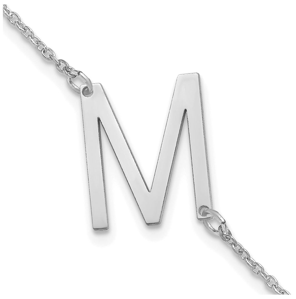 14K Yellow Or White Or Rose Gold Or Sterling Silver Or Gold Plated Polished Small Letter Bracelet
