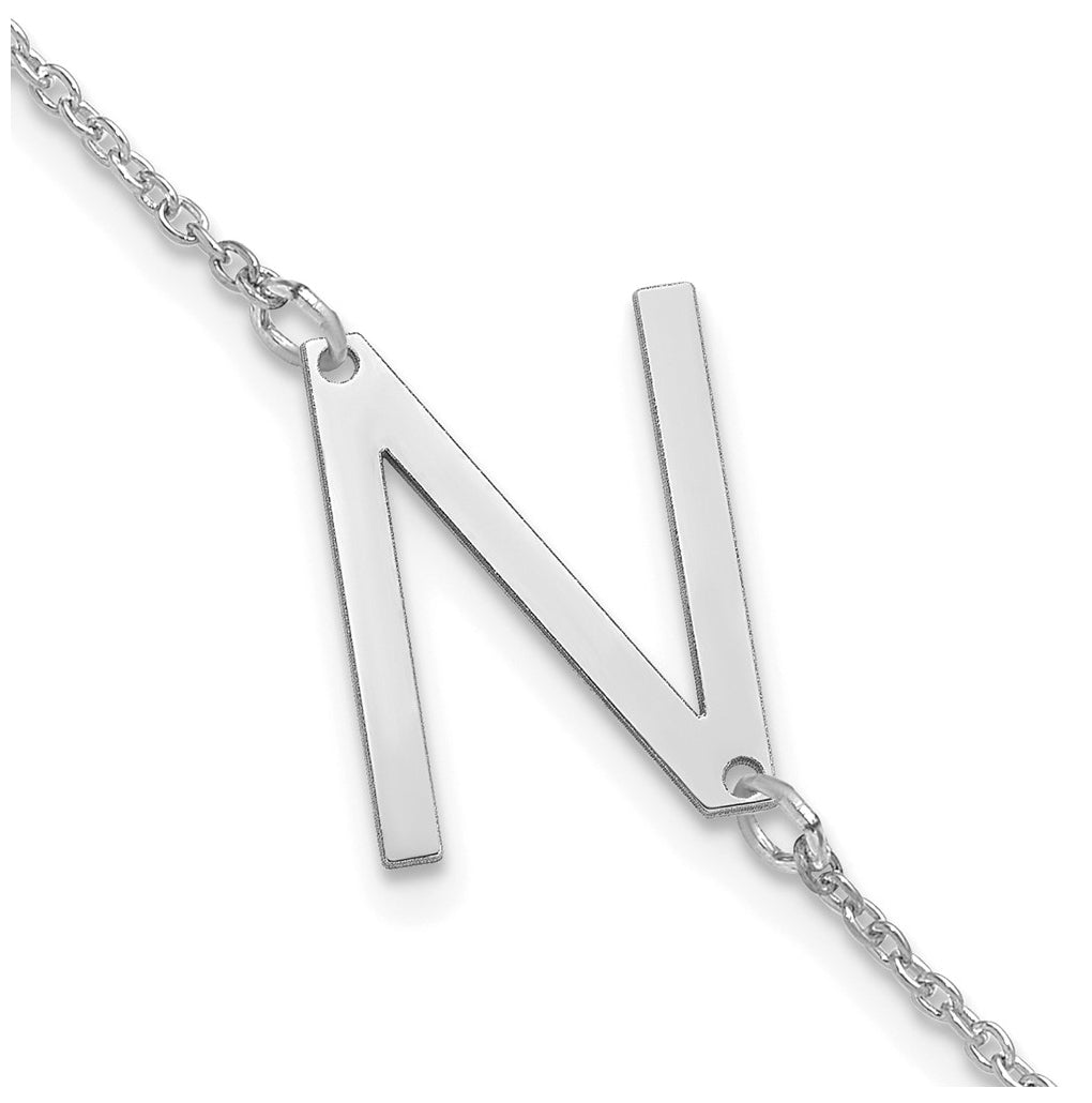 14K Yellow Or White Or Rose Gold Or Sterling Silver Or Gold Plated Polished Small Letter Bracelet