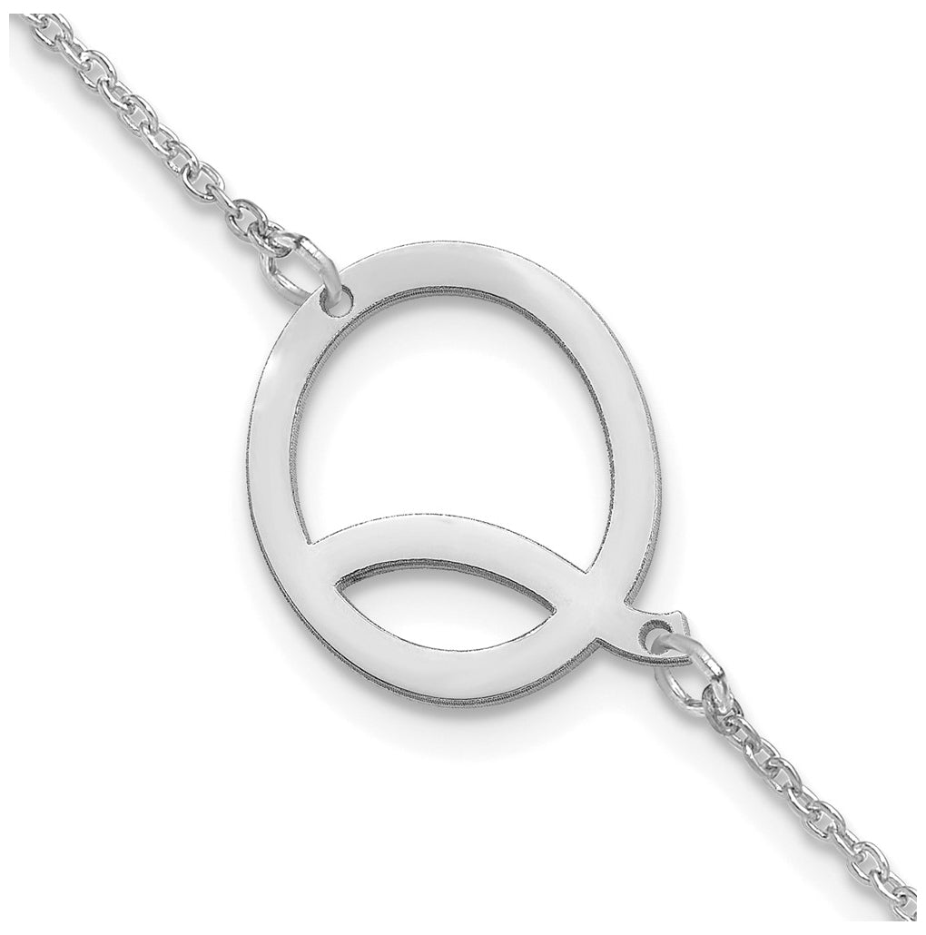 14K Yellow Or White Or Rose Gold Or Sterling Silver Or Gold Plated Polished Small Letter Bracelet