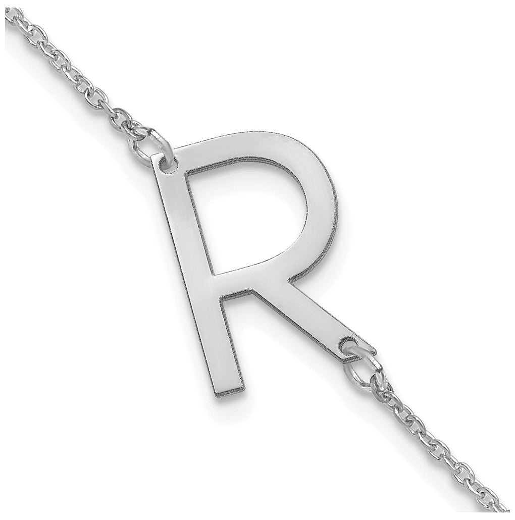14K Yellow Or White Or Rose Gold Or Sterling Silver Or Gold Plated Polished Small Letter Bracelet