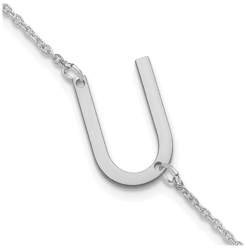 14K Yellow Or White Or Rose Gold Or Sterling Silver Or Gold Plated Polished Small Letter Bracelet