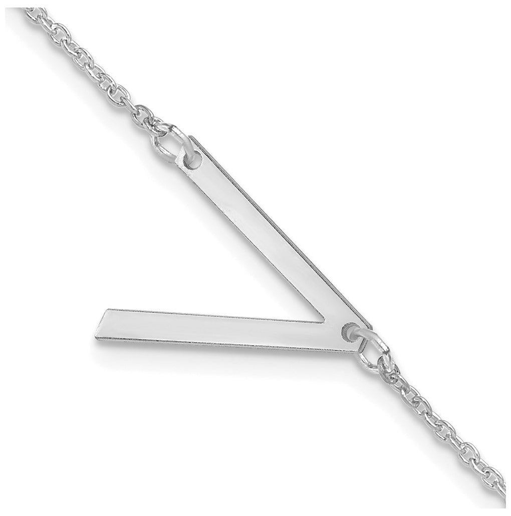 14K Yellow Or White Or Rose Gold Or Sterling Silver Or Gold Plated Polished Small Letter Bracelet