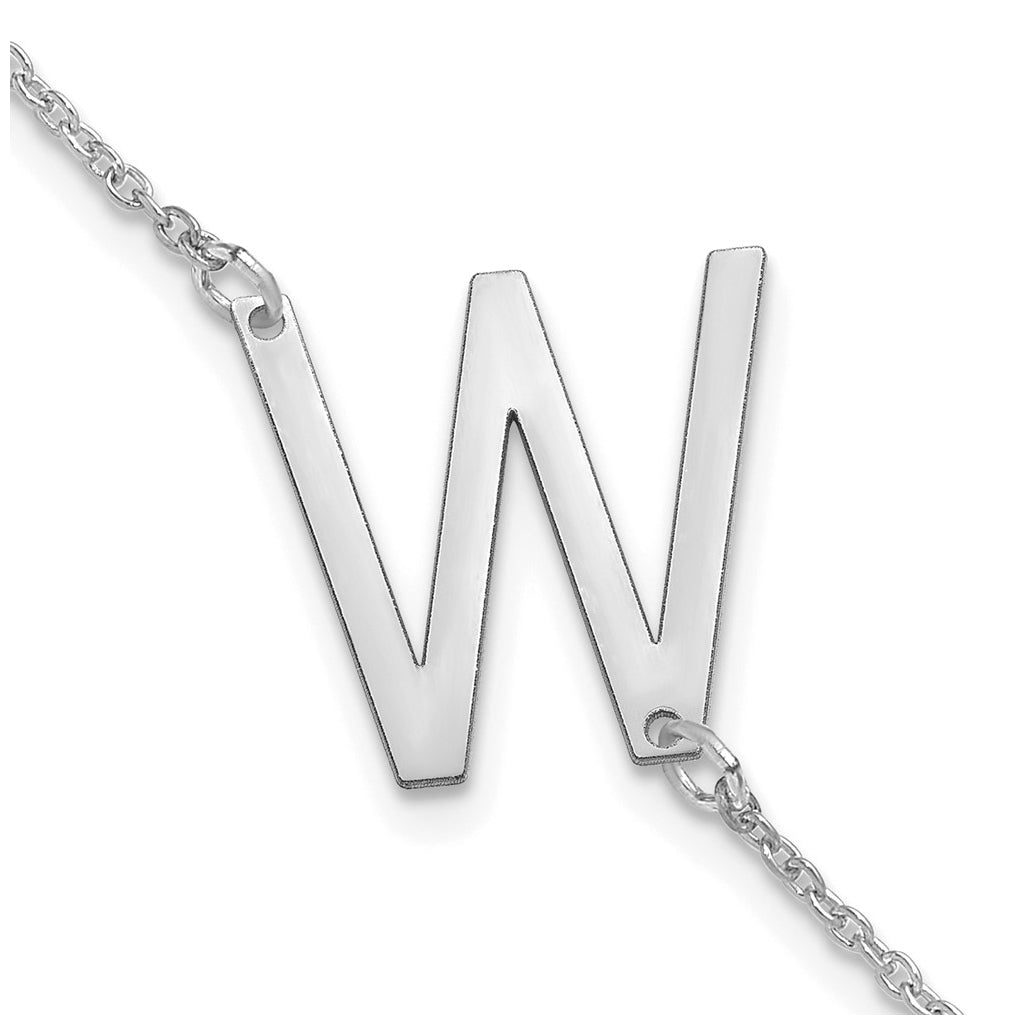 14K Yellow Or White Or Rose Gold Or Sterling Silver Or Gold Plated Polished Small Letter Bracelet