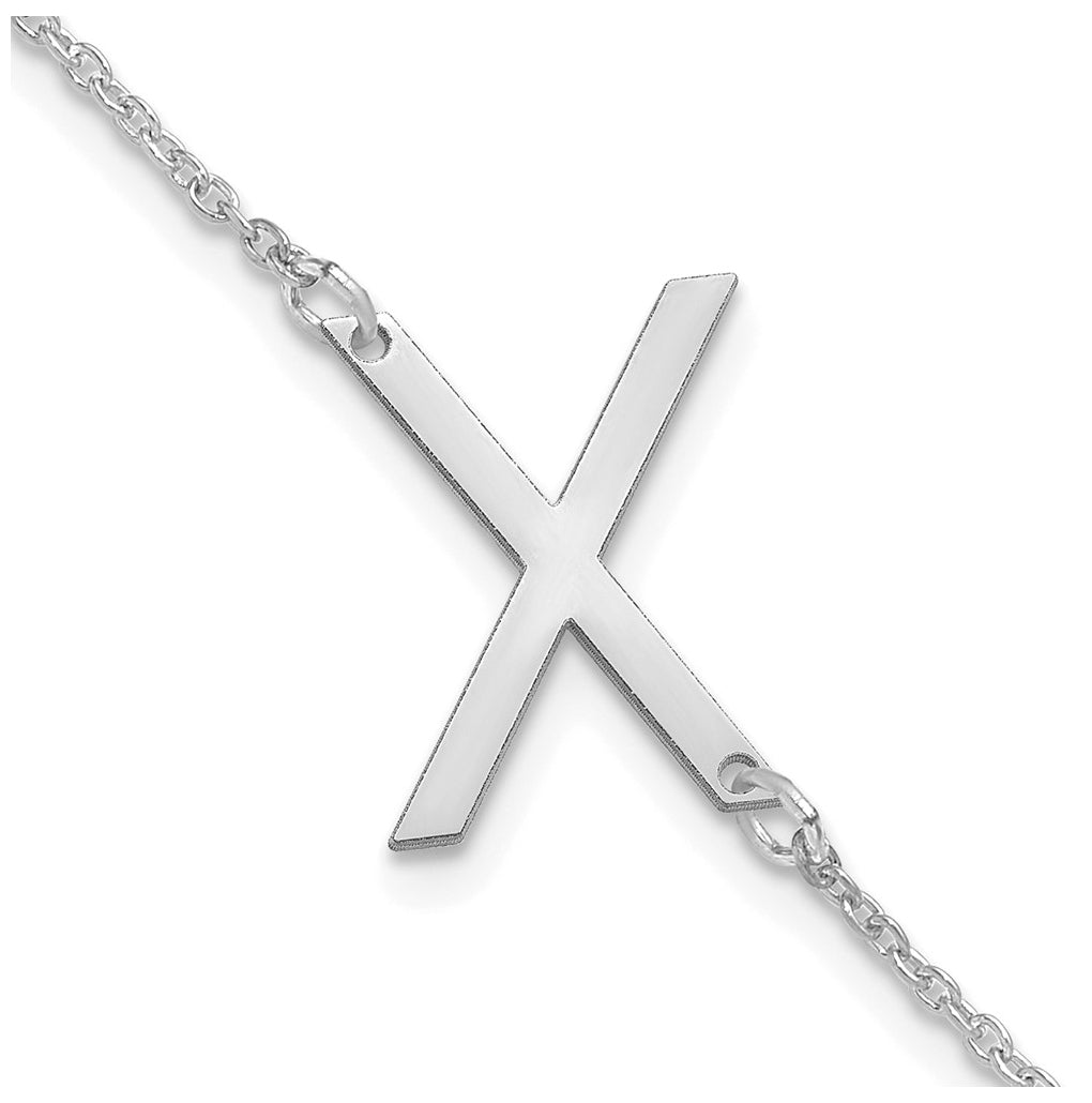 14K Yellow Or White Or Rose Gold Or Sterling Silver Or Gold Plated Polished Small Letter Bracelet