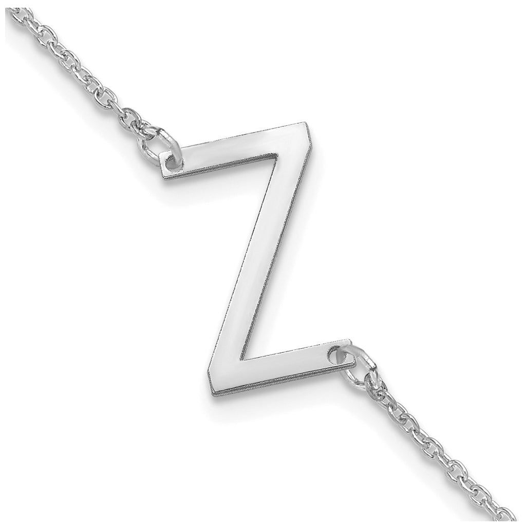 14K Yellow Or White Or Rose Gold Or Sterling Silver Or Gold Plated Polished Small Letter Bracelet