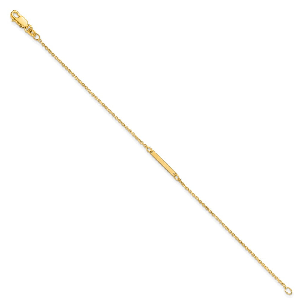 14K Yellow Or White Or Rose Gold Or Sterling Silver Or Gold Plated Polished Small Letter Bracelet