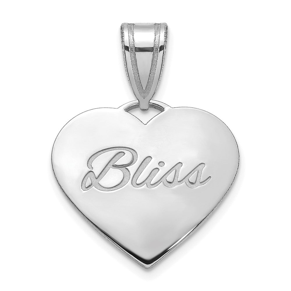 14K White Gold Small Domed Heart