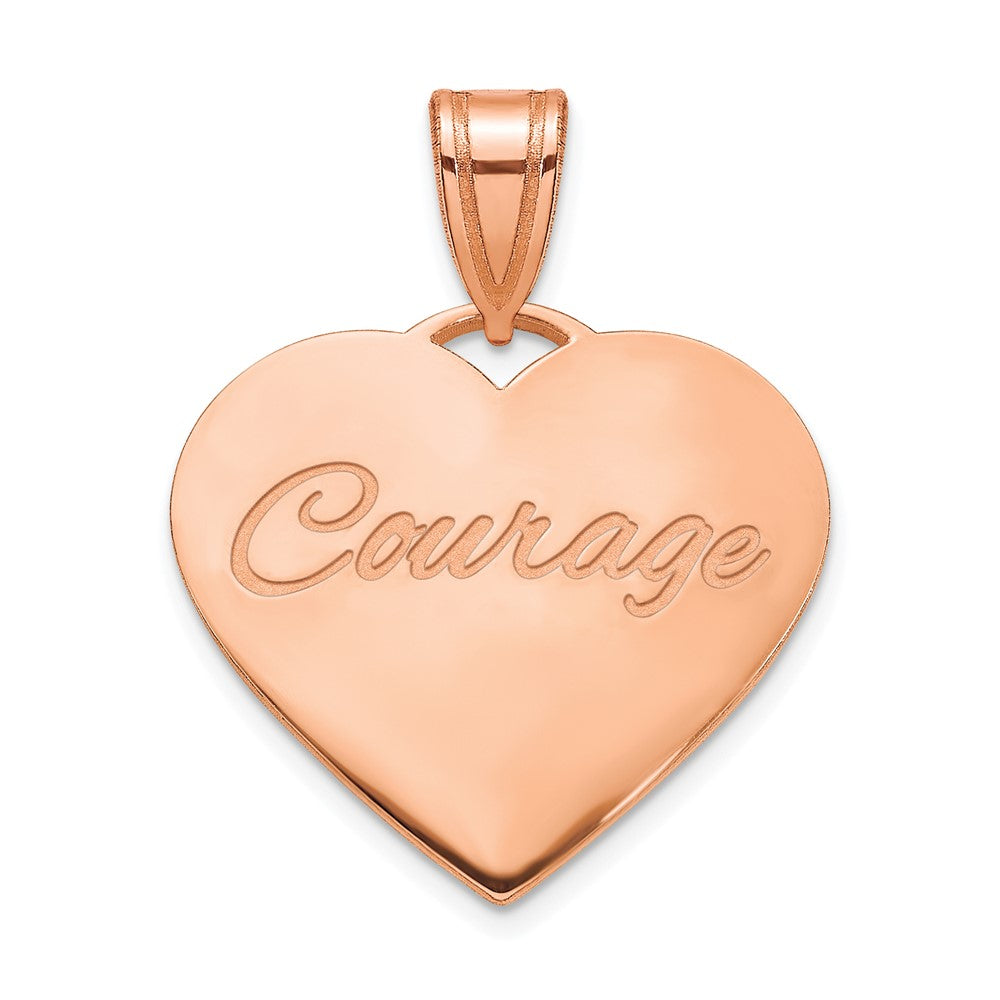 Sterling Silver Rose Gold Plated Medium Domed Heart