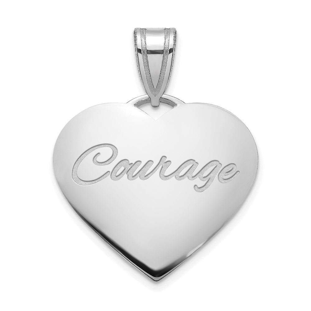 Sterling Silver Medium Domed Heart