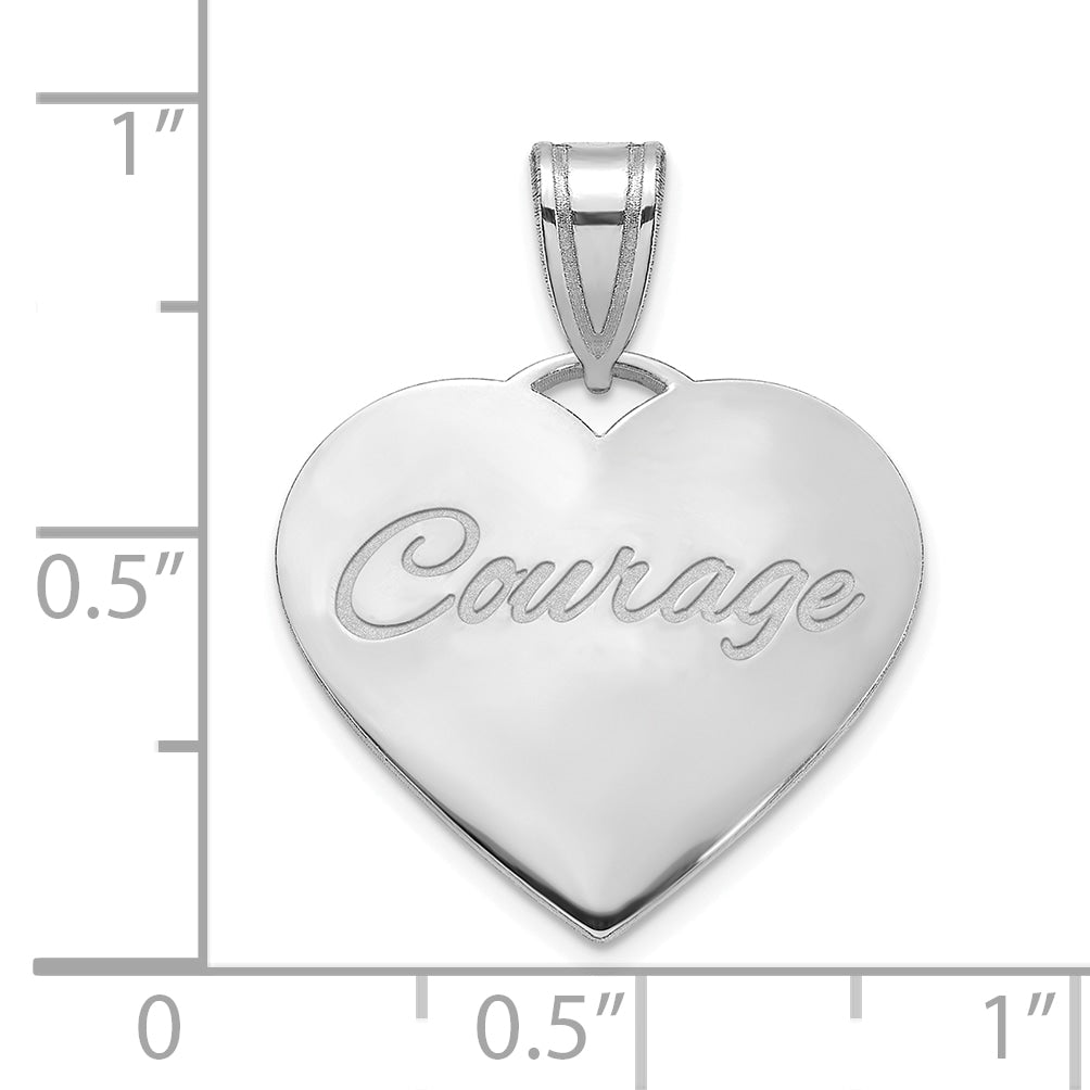 14K White Gold Medium Domed Heart