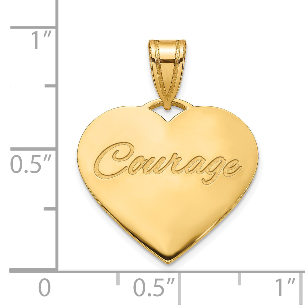 14K Yellow Gold Medium Domed Heart