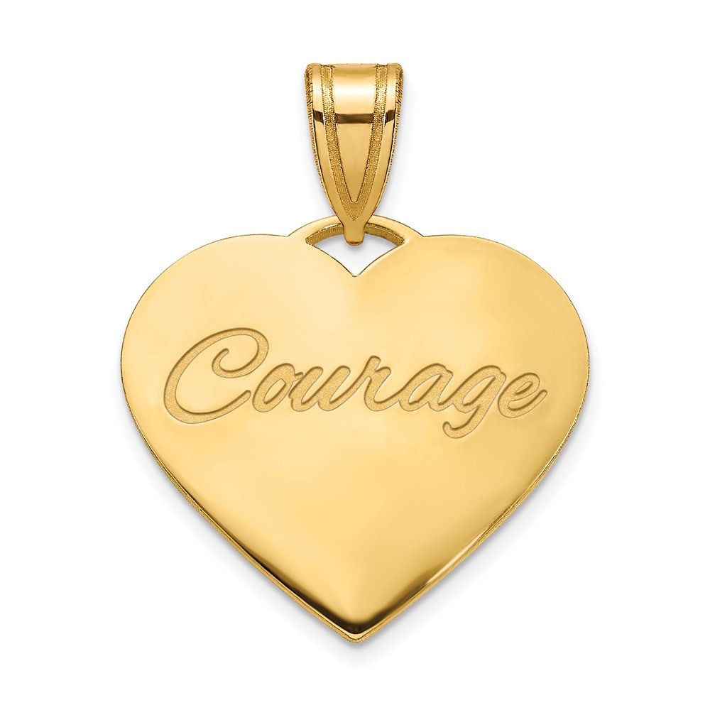 14K Yellow Gold Medium Domed Heart
