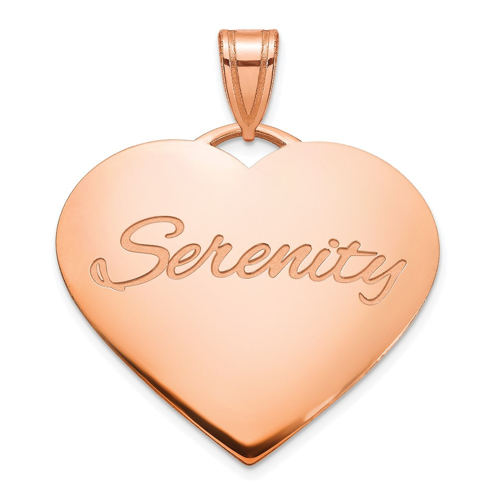 Sterling Silver Rose Gold Plated Large Domed Heart