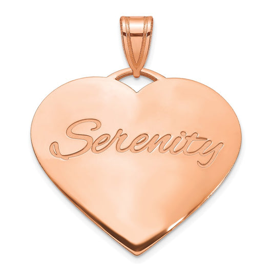 14K Rose Gold Large Domed Heart