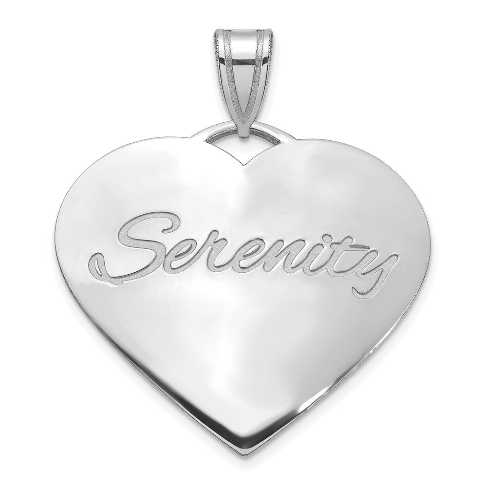 14K White Gold Large Domed Heart