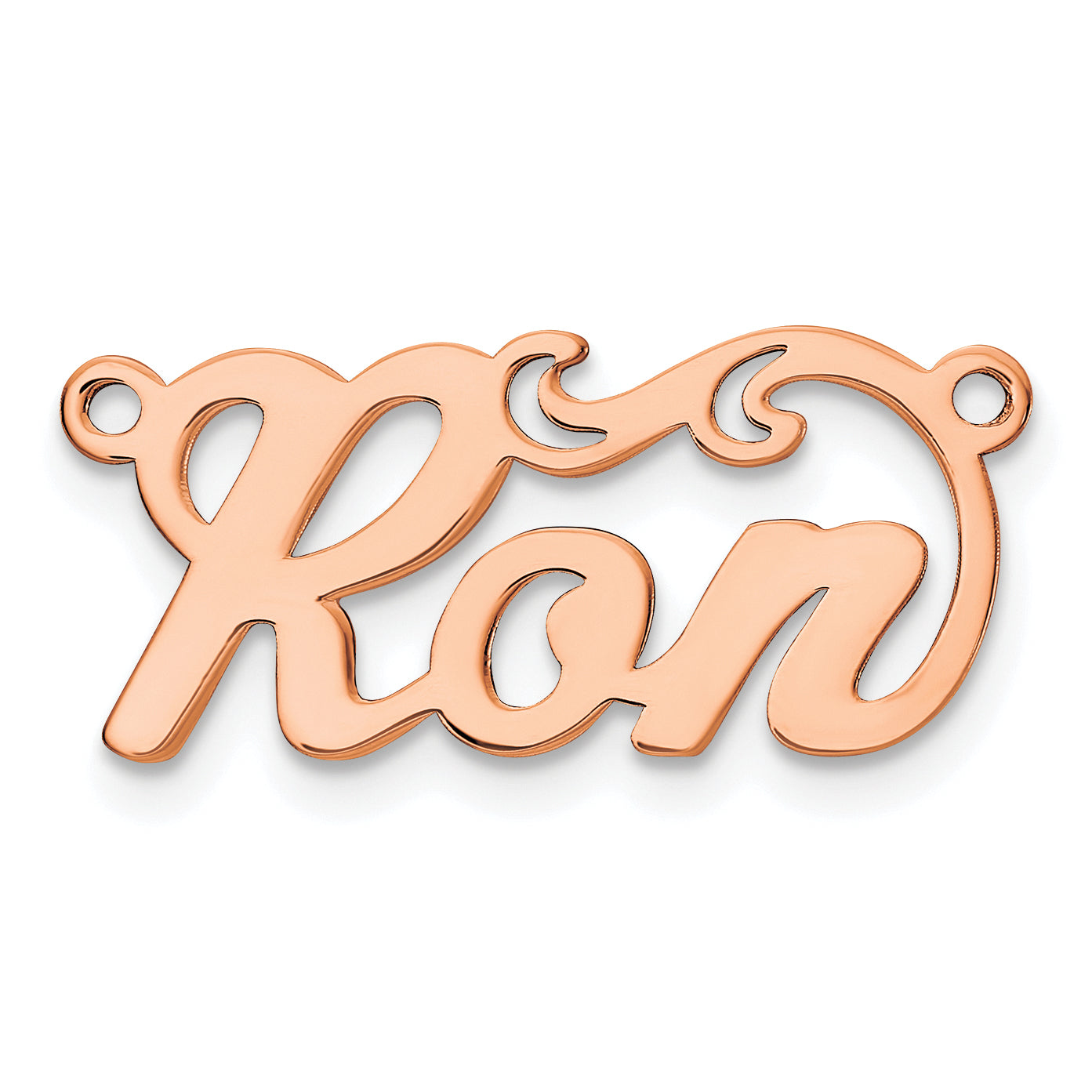Sterling Silver Rose Gold plated Polished Name Plate