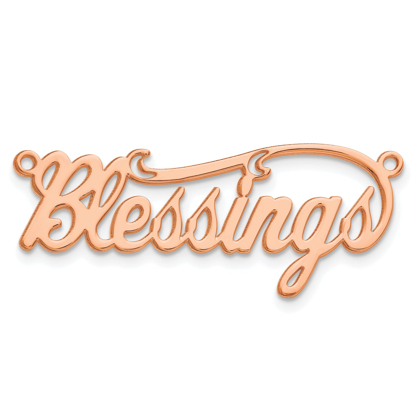 Sterling Silver Rose Gold plated Polished Name Plate