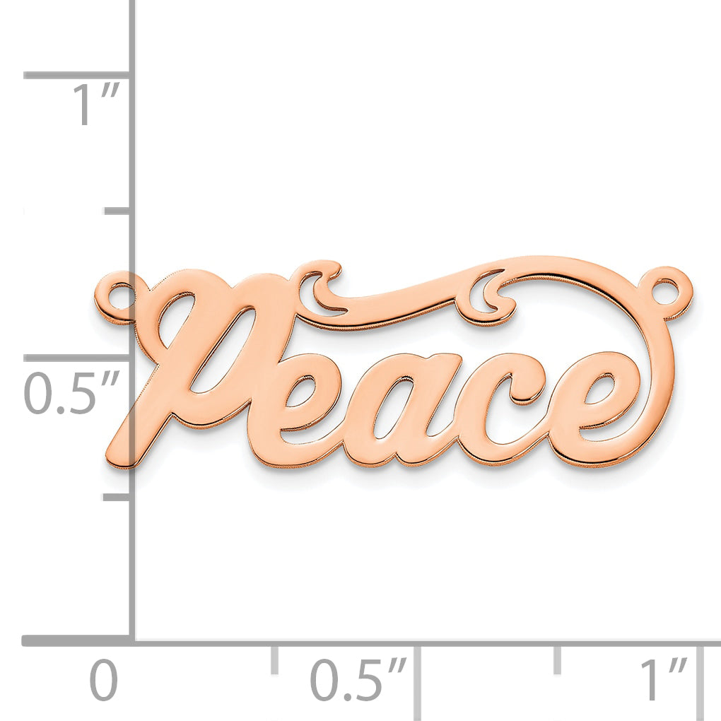 Sterling Silver Rose Gold plated Polished Name Plate
