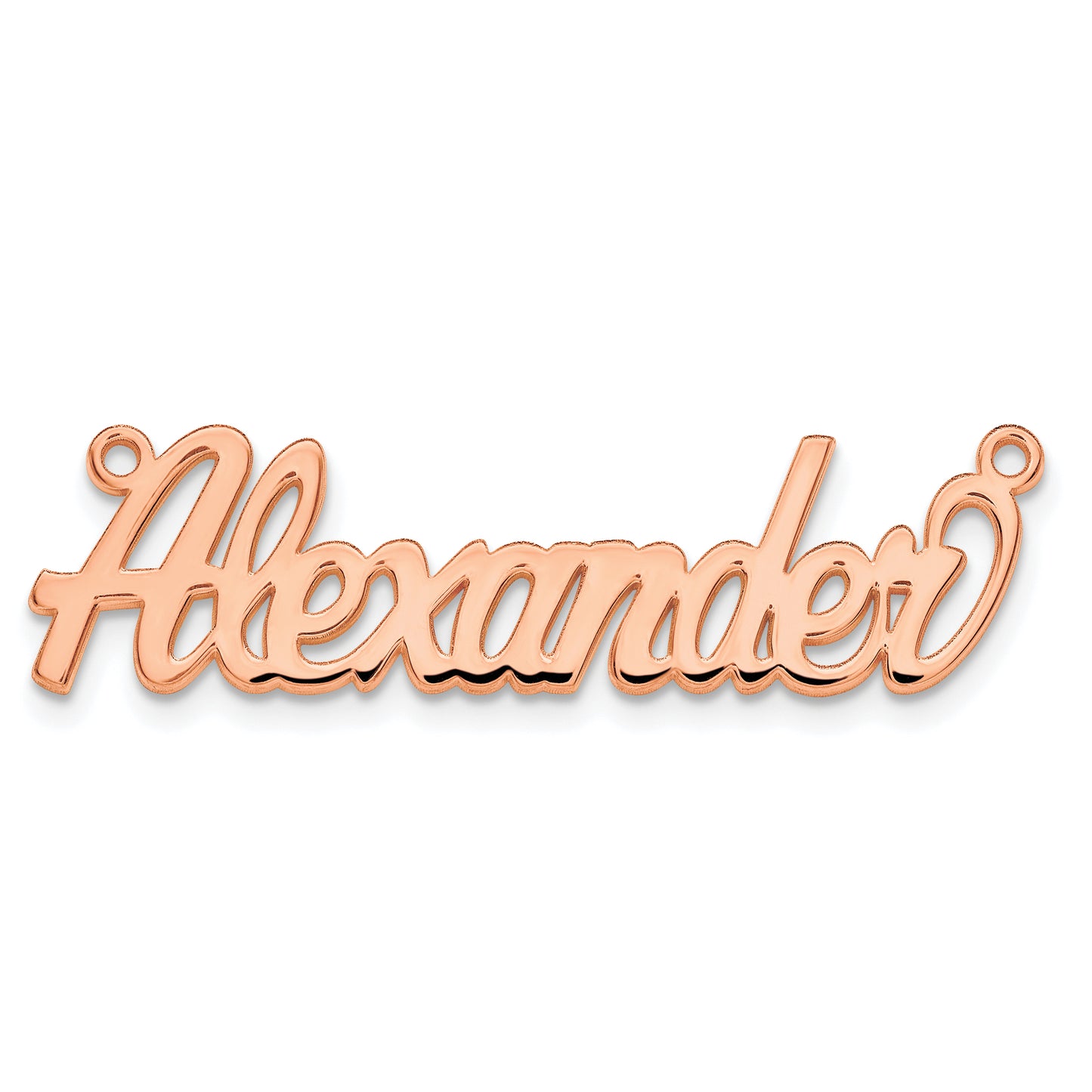 Sterling Silver Rose Gold plated Polished Name Plate