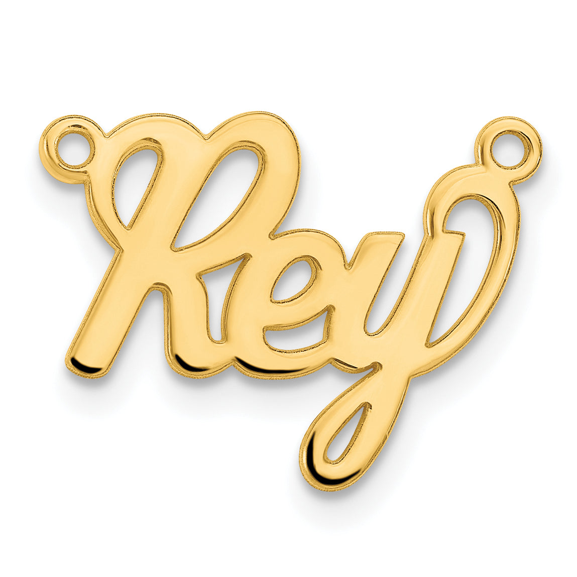 Sterling Silver Gold plated Polished Name Plate Necklace