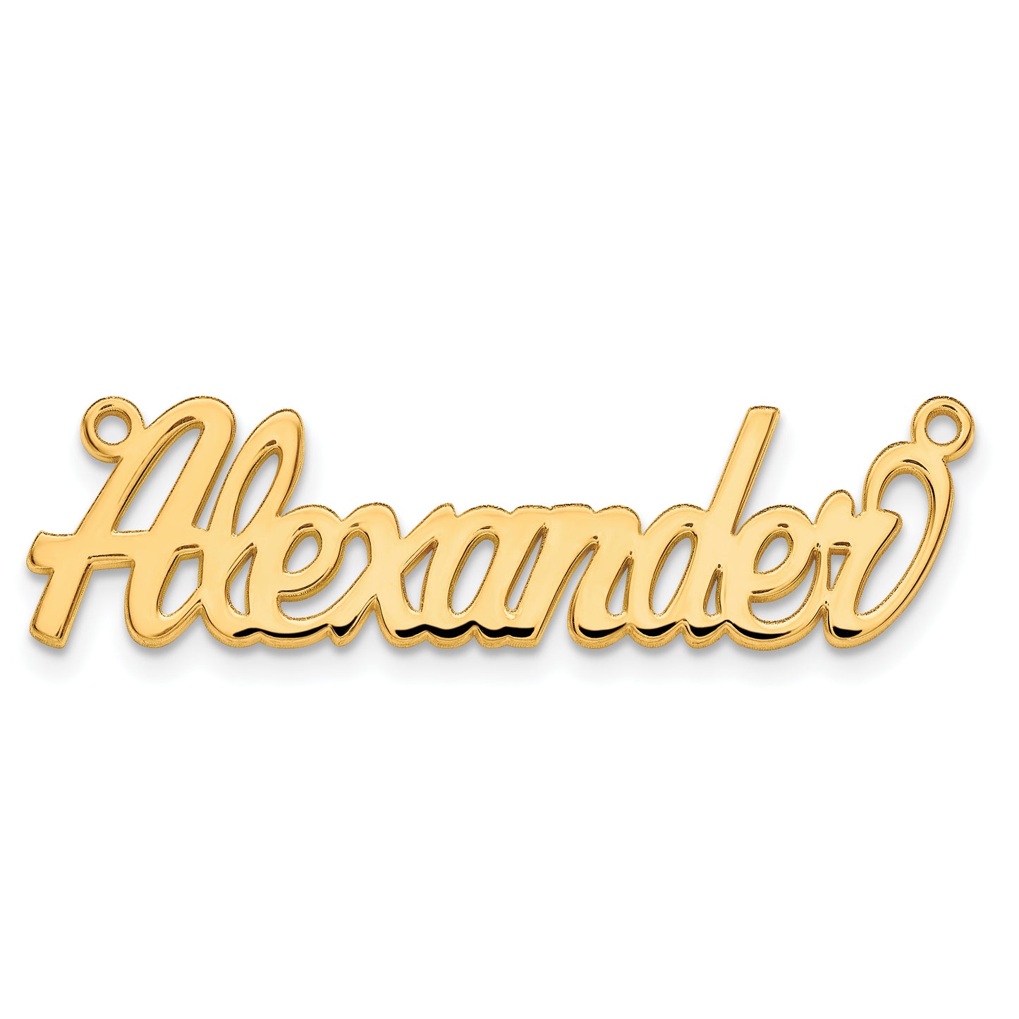 Sterling Silver Gold plated Polished Name Plate Necklace