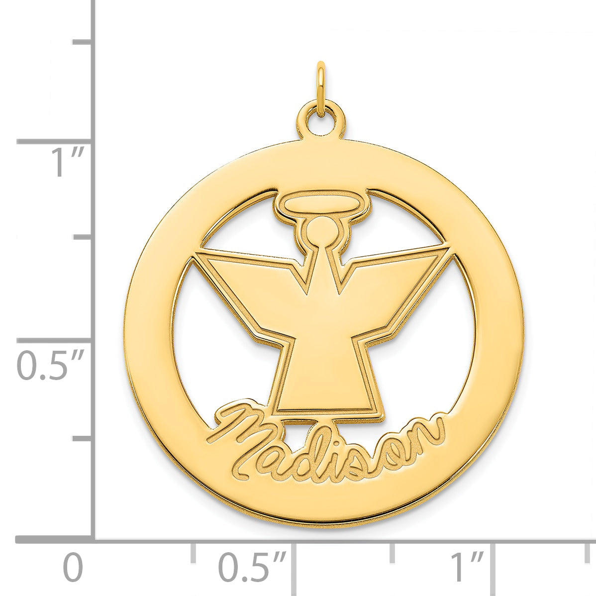 Sterling Silver Gold PlatedPolished Angel Charm with Name