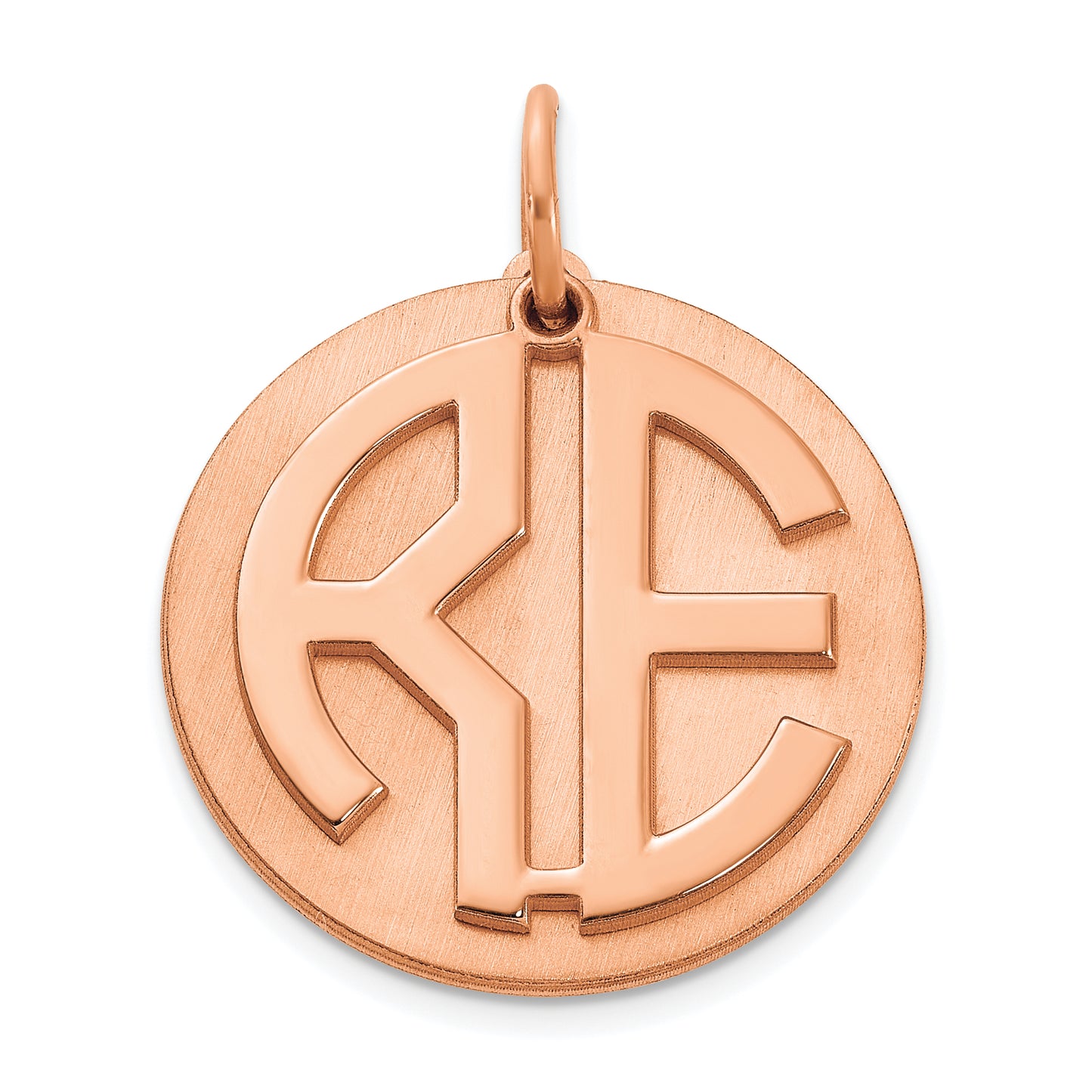 Sterling Silver Rose Gold Plated Brushed Reversable 2 Letter Monogram with D