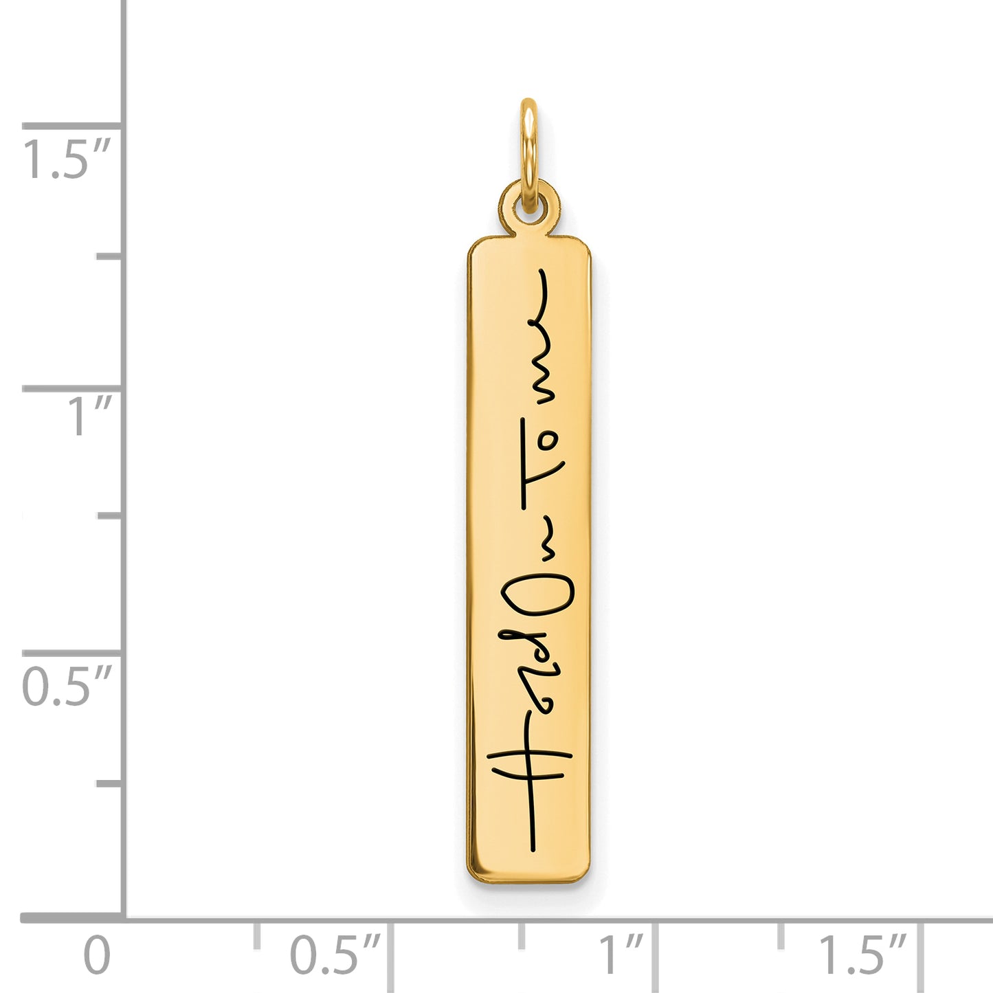 Sterling Silver Gold Plated Large Vertical Personalized Signature Bar Charm