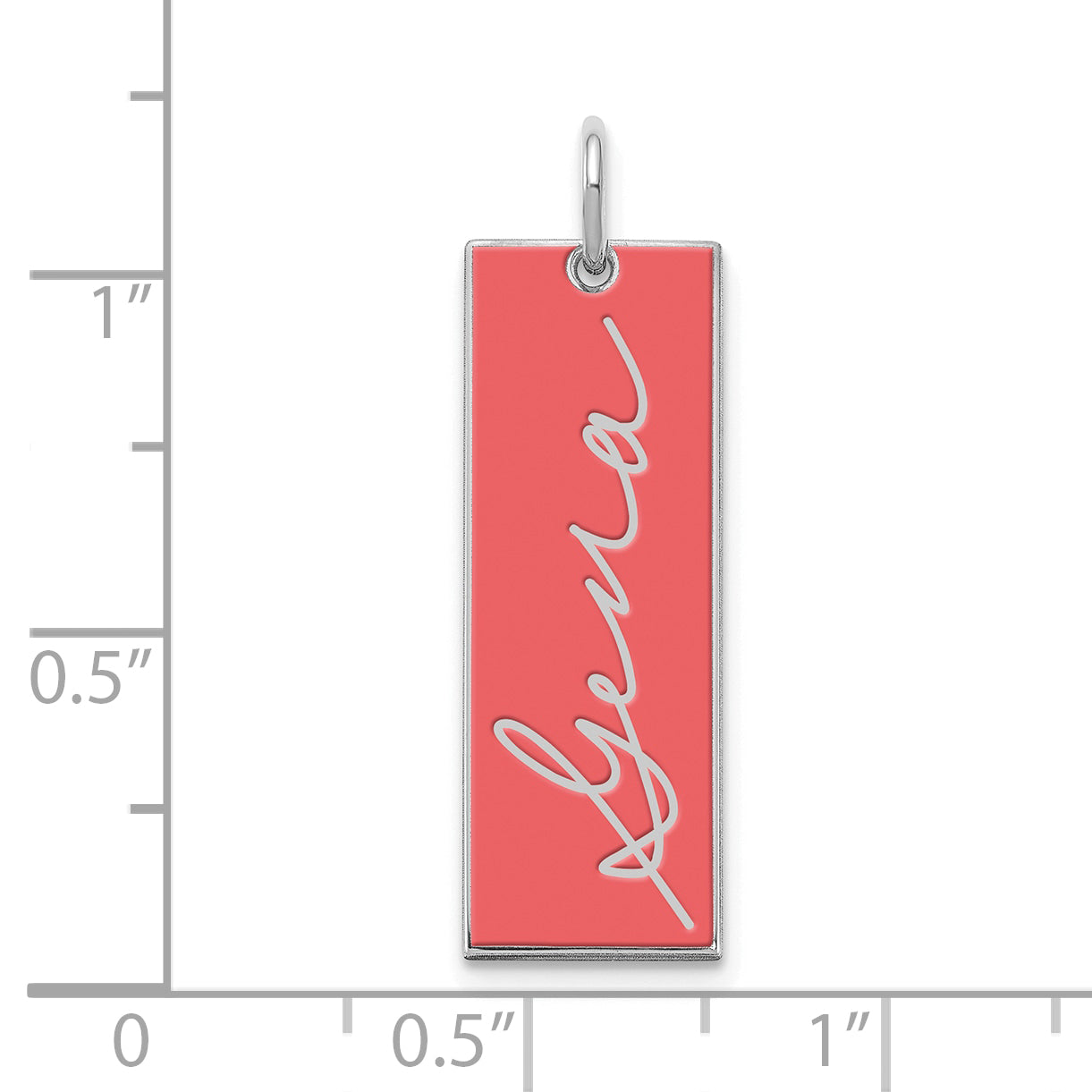 Sterling Silver Vertical Epoxy Personalized Signature Bar Charm