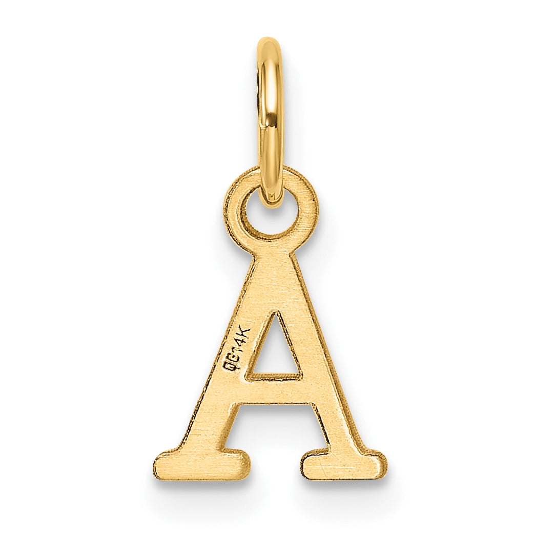 14K Yellow Gold Cut out Letter A Initial Pendant