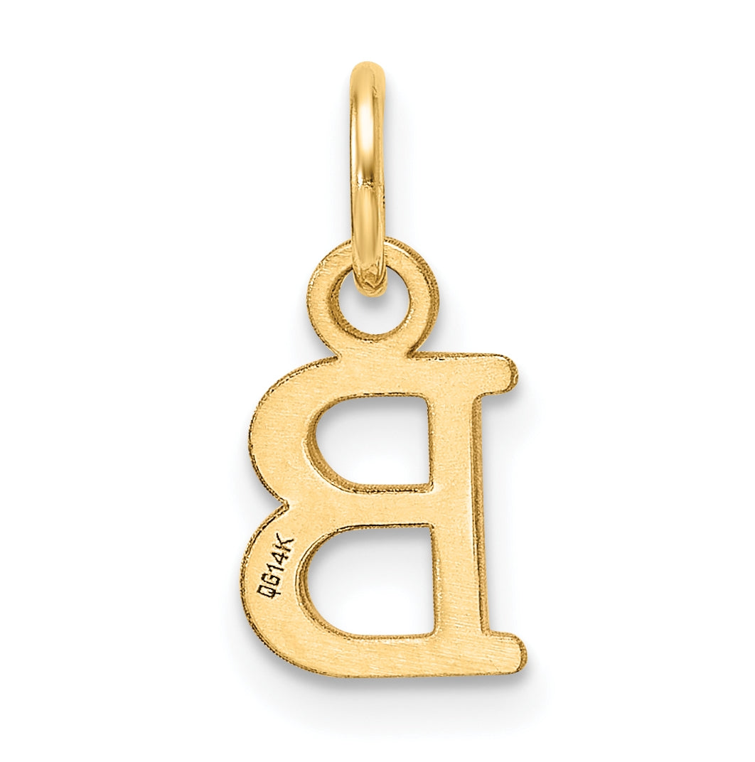 14K Yellow Gold Cut out Letter B Initial Pendant
