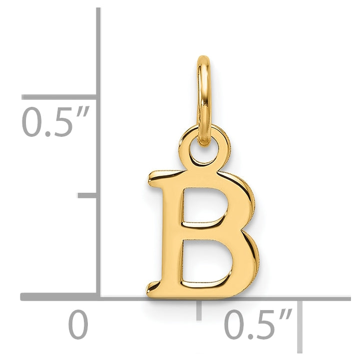 14K Yellow Gold Cut out Letter B Initial Pendant