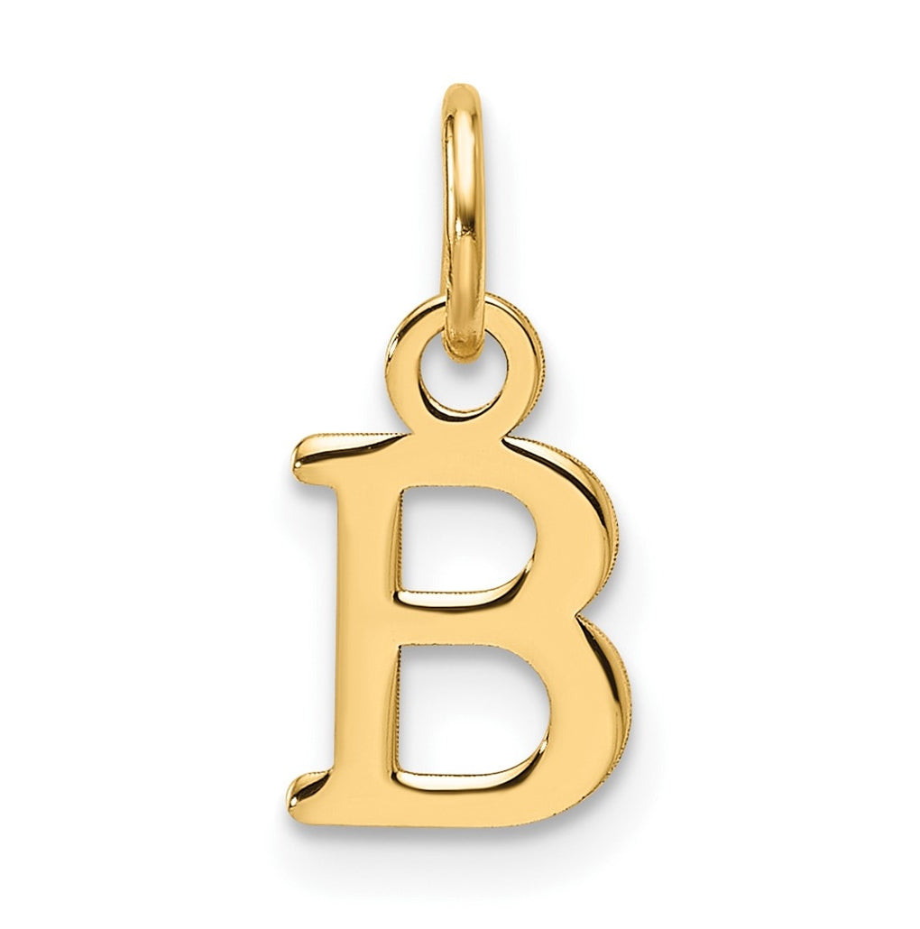 14K Yellow Gold Cut out Letter B Initial Pendant