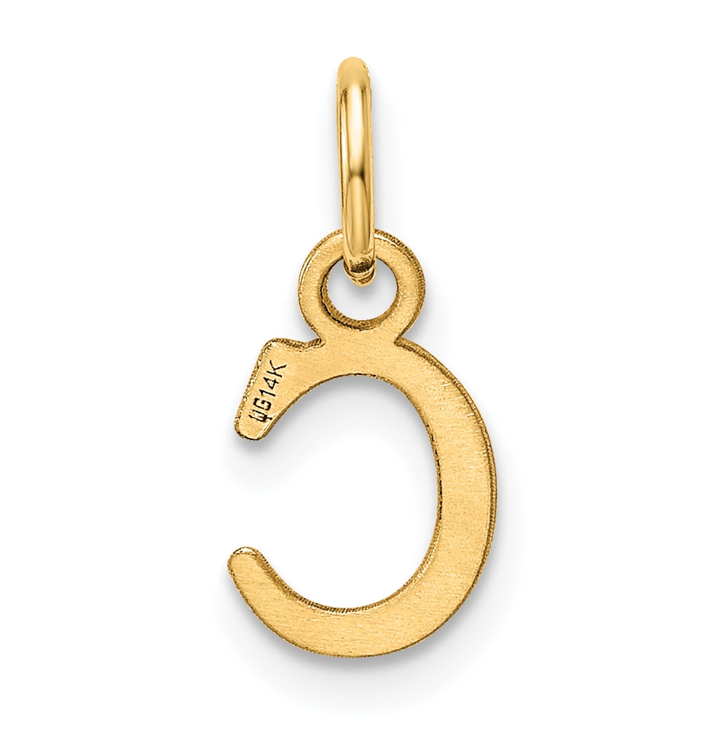 14K Yellow Gold Cut out Letter C Initial Pendant