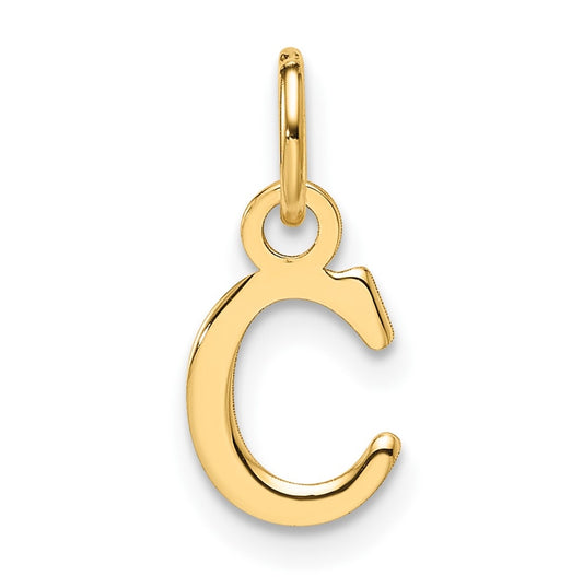 14K Yellow Gold Cut out Letter C Initial Pendant