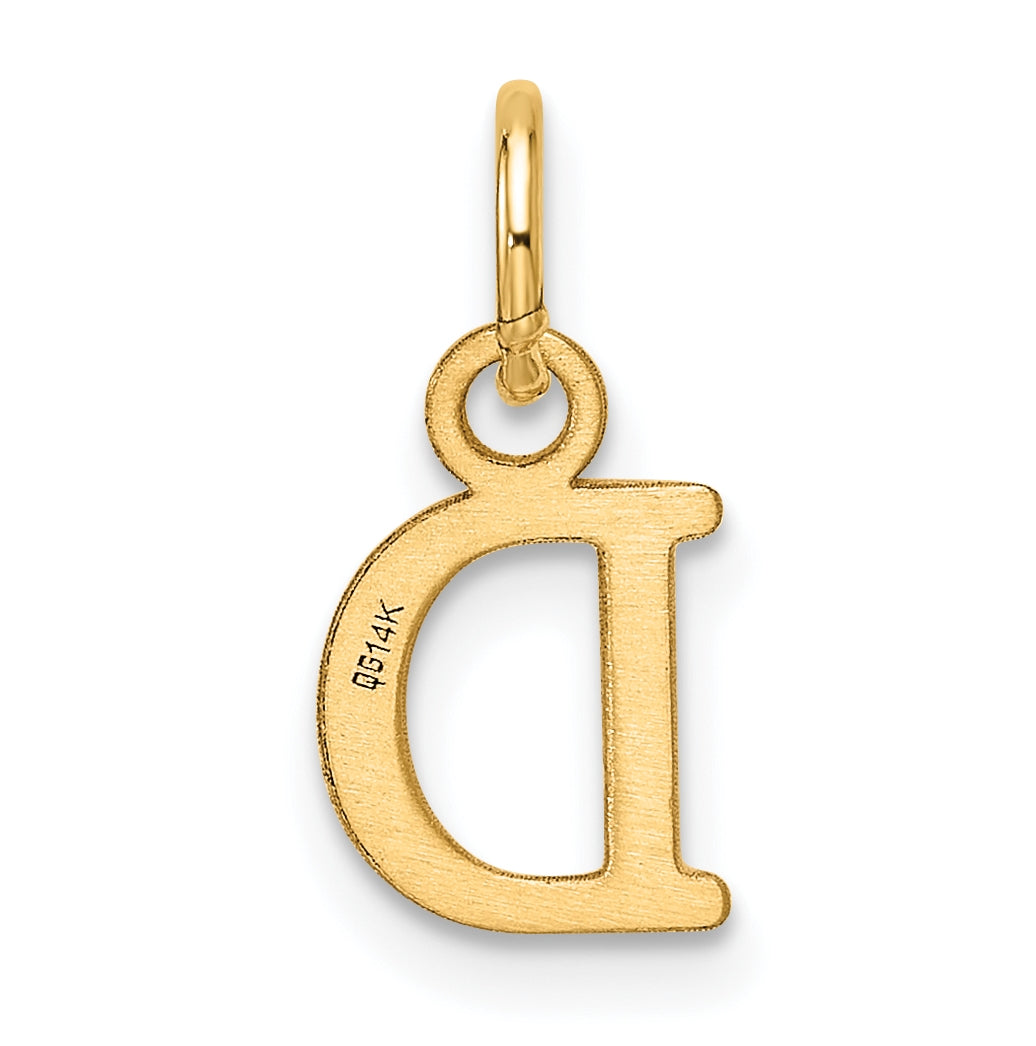 14K Yellow Gold Cut out Letter D Initial Pendant