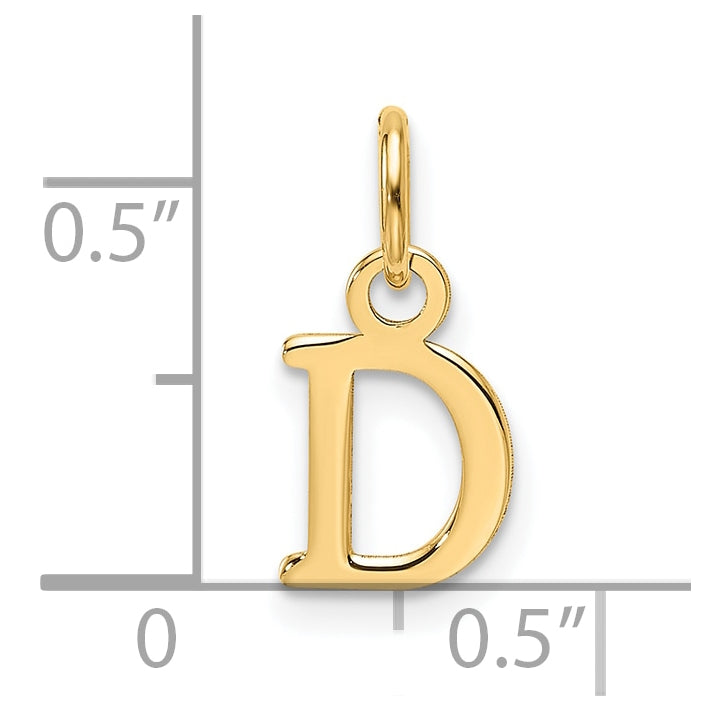 14K Yellow Gold Cut out Letter D Initial Pendant