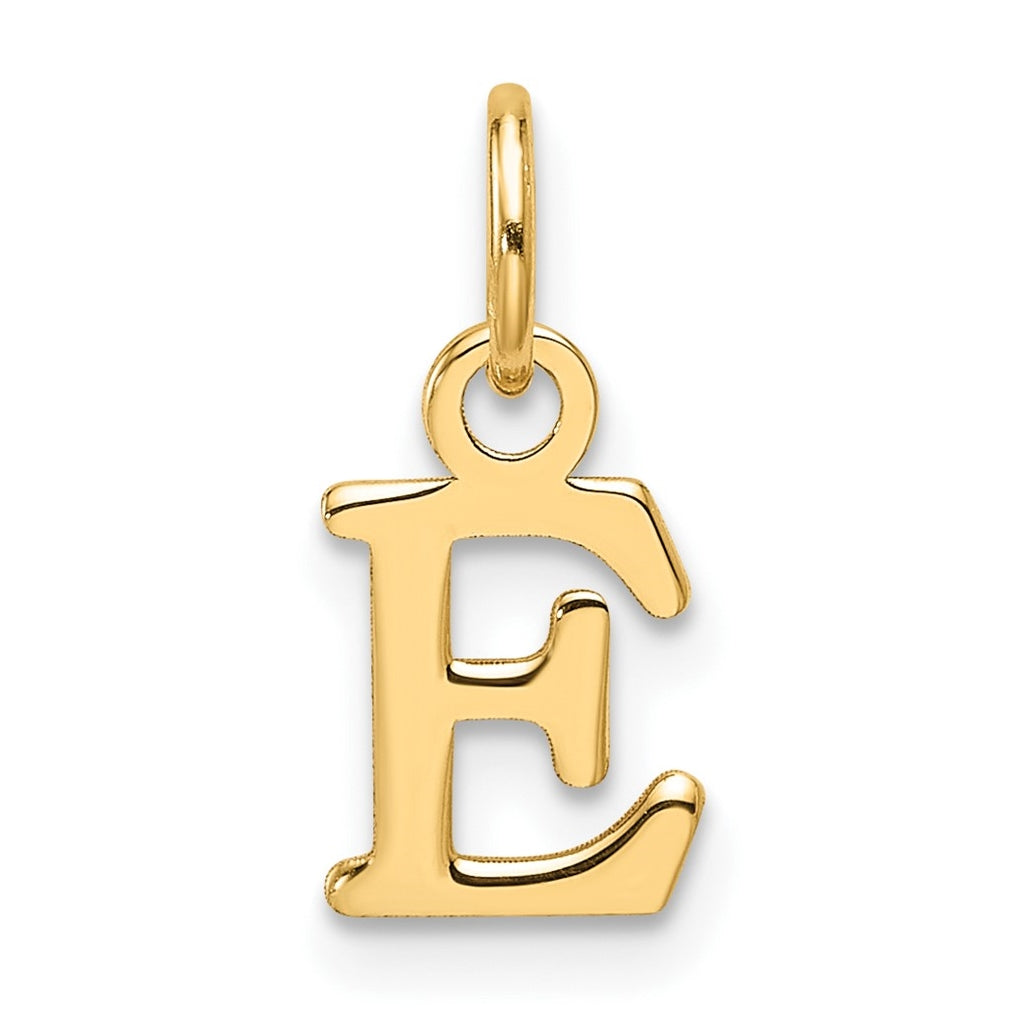 14K Yellow Gold Cut out Letter E Initial Pendant