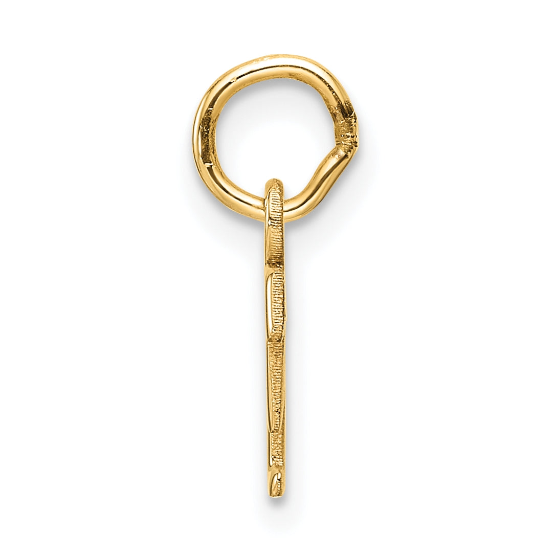 14K Yellow Gold Cut out Letter F Initial Pendant