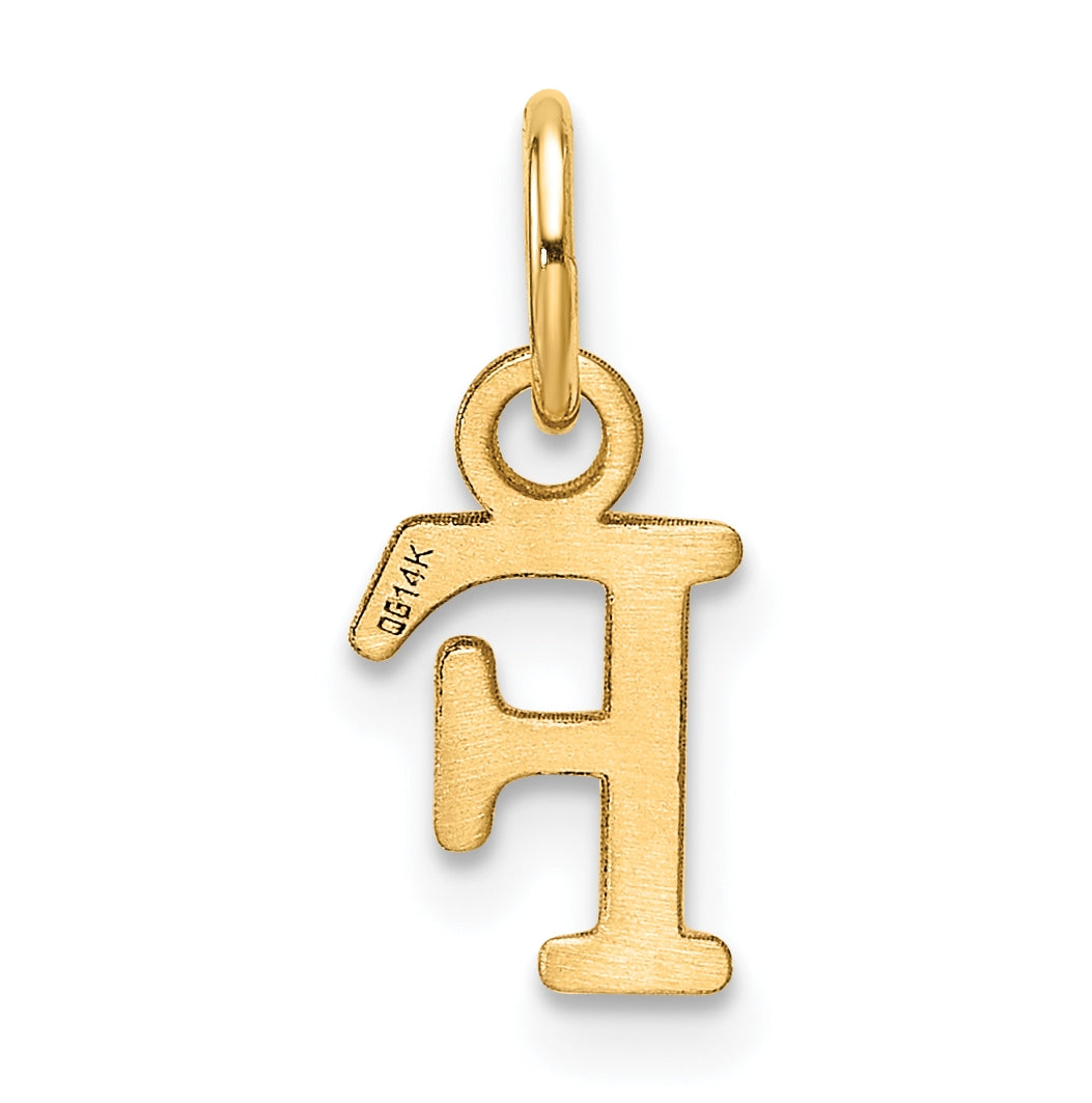 14K Yellow Gold Cut out Letter F Initial Pendant