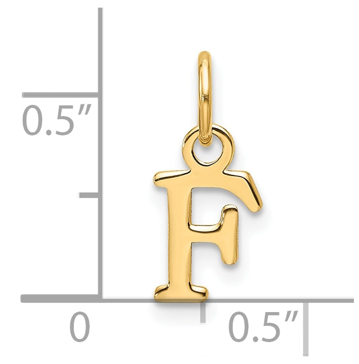 14K Yellow Gold Cut out Letter F Initial Pendant