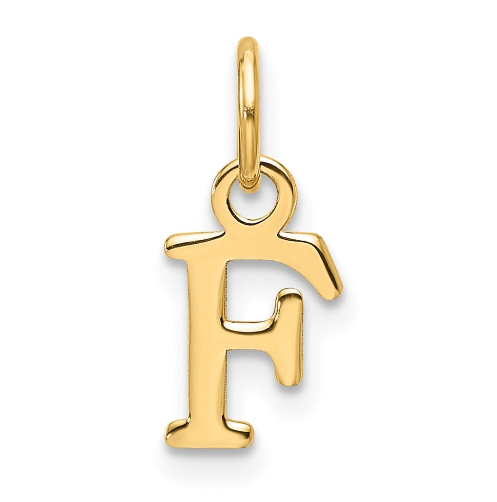 14K Yellow Gold Cut out Letter F Initial Pendant