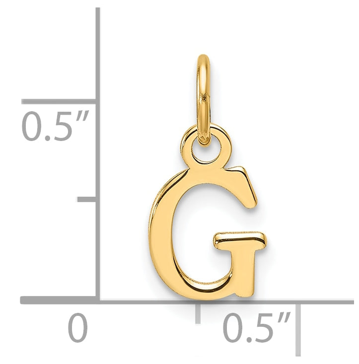 14K Yellow Gold Cut out Letter G Initial Pendant