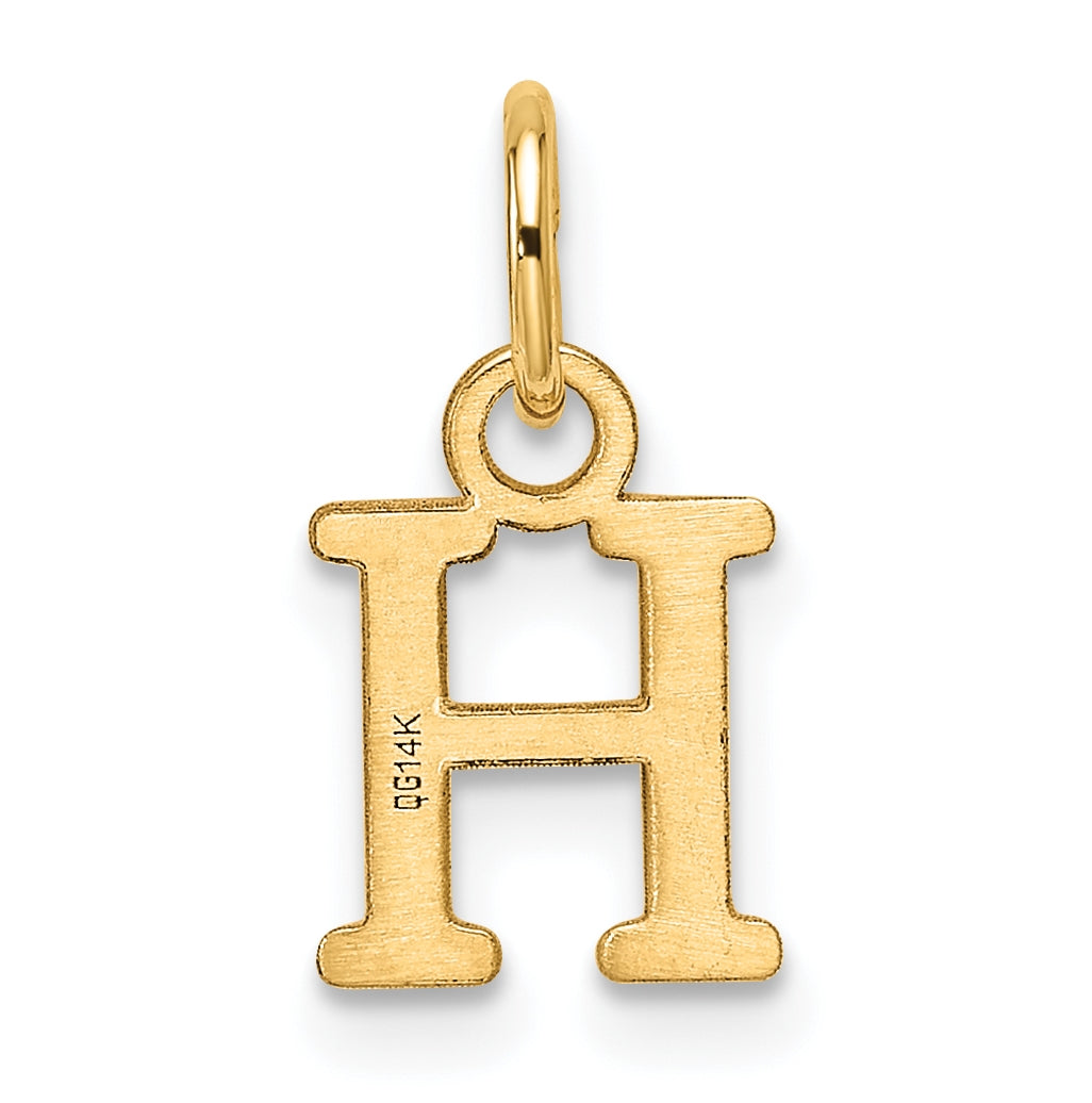 14K Yellow Gold Cut out Letter H Initial Pendant