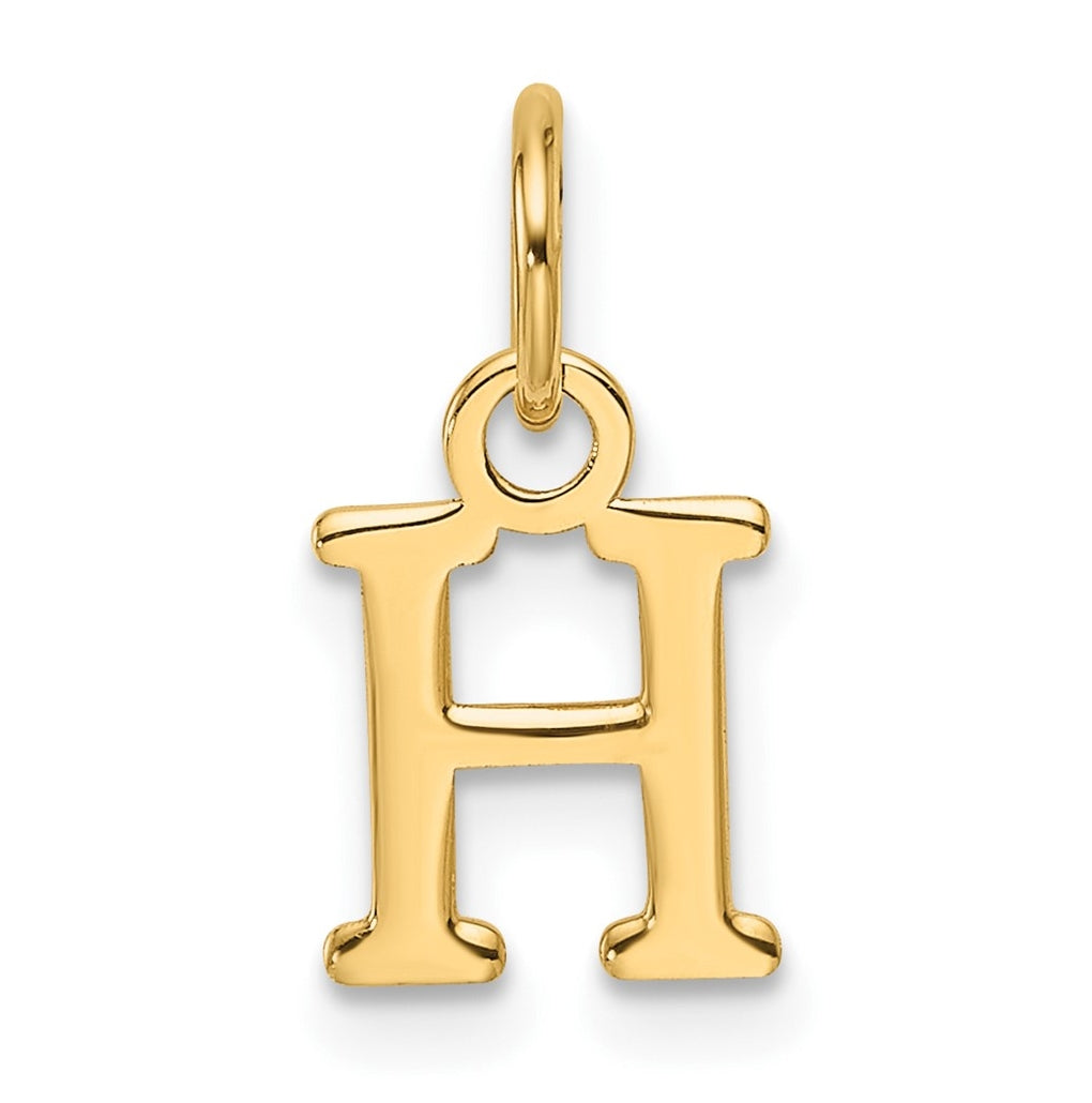 14K Yellow Gold Cut out Letter H Initial Pendant