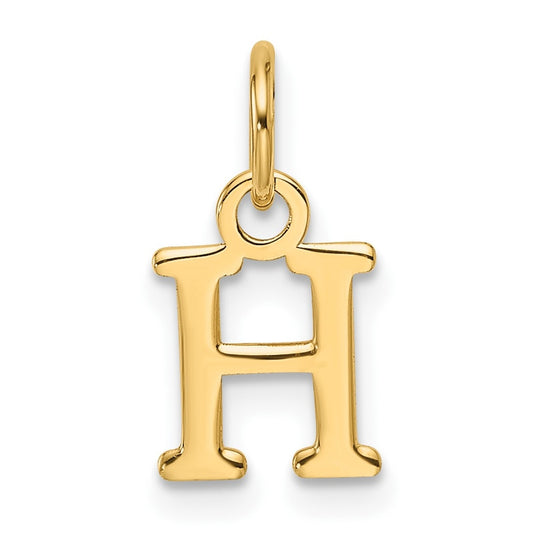 14K Yellow Gold Cut out Letter H Initial Pendant