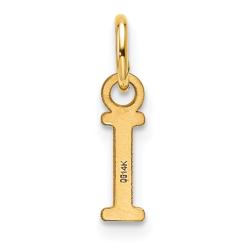 14K Yellow Gold Cut out Letter I Initial Pendant