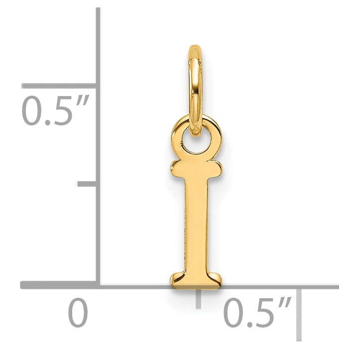 14K Yellow Gold Cut out Letter I Initial Pendant