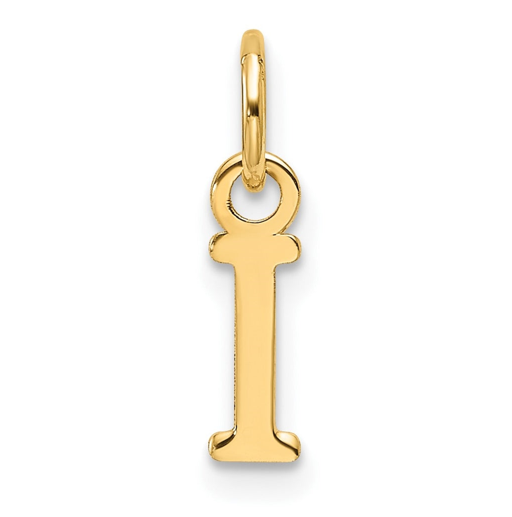 14K Yellow Gold Cut out Letter I Initial Pendant