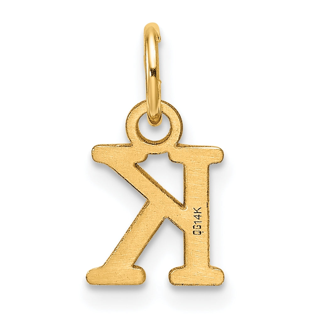 14K Yellow Gold Cut out Letter K Initial Pendant